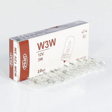 Лампа W3W 12V 3W б/цок (W2,1x9,5d)