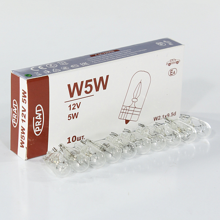 Лампа W5W 12V 5W б/цок (W2,1x9,5d)