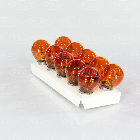 Лампа PY21W 12V 21W стоп-сигнал, повторитель 1 конт желтая (смещ.цоколь) (BAU15s)