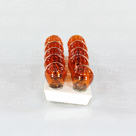 Лампа PY21W 12V 21W стоп-сигнал, повторитель 1 конт желтая (смещ.цоколь) (BAU15s)